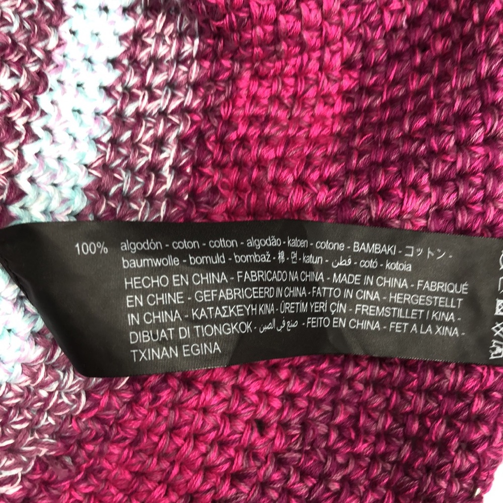 Zara Handmade Knit Bucket Hat Pink Blue S-M - Picture 7 of 7